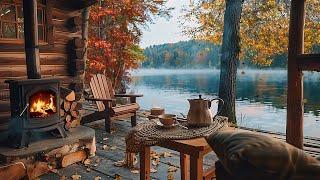 Peaceful Morning Escape | Lakeside Campfire & Gentle Birdsong for Meditation, Study & Sleep ️