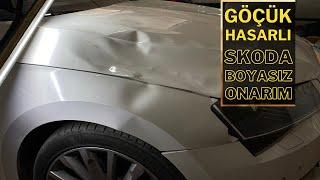 Skoda Superb Boyasız Göçük Onarımı (Skoda Superb Paintless Repair) GÖÇÜK DÜZELTME