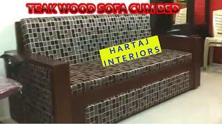 @HARTAJ INTERIORS Teak wood handle sofa cumbed