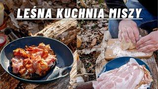 Bushcraft- biwak z nocką w lesie i leśna kuchnia Miszy.