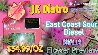 East Coast Sour Diesel THCa SMALLS Flower Preview | JK Distro $34.99 Ounce 