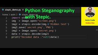 Python Steganography with Stepic