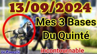 Pronostics PMU Mes 3 bases incontournable VENDREDI 13 SEPTEMBRE 2024 VINCENNES