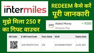  Intermiles Point Redeem 250₹ Amazon gift voucher Process with proof | Intermiles quiz answers