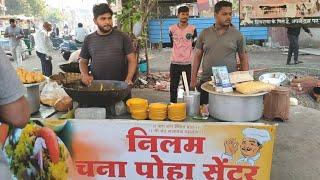 Spiciest Tarri Poha Aloo Bonda & Samosa in Nilam Chana Poha Center Nagpur