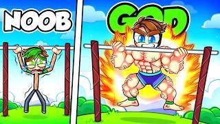 Upgrading NOOB to GOD in Roblox Muscle Race Clicker