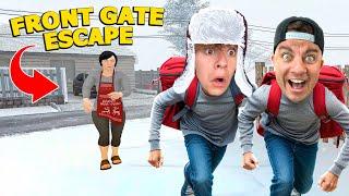 SHE CHASED US SO FAR! Schoolboy Runaway: Front Gate Escape (Part 5)