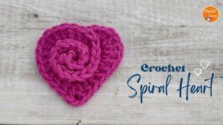 Crochet Spiral heart | Crochet Rose Heart - Easy Crochet Valentine Ideas with scrap yarns