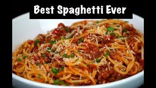 How To Make Spaghetti w/ Homemade Meat Sauce | Best Spaghetti Recipe Ever #MrMakeItHappen #Spaghetti