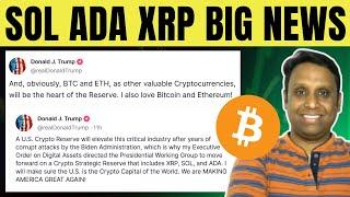 BIG NEWS FOR BITCOIN, ETH, SOL, ADA AND XRP | U.S. CRYPTO STRATEGIC RESERVE