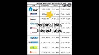 personal loan interest rates | all bank personal loan rate interest| bank interest rates