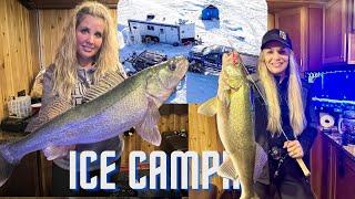 Ice Fishing Walleye in Luxury | Ice Camping