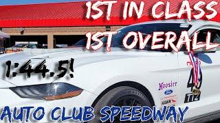 1st in Class, 1st Overall - NASA TT2 @ 1:44.5 at Auto Club Speedway in a Mustang GT