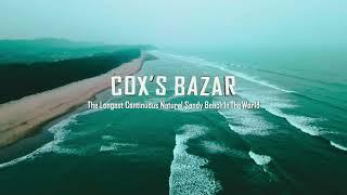 Drone video Of Cox's Bazar Sea Beach. 4K