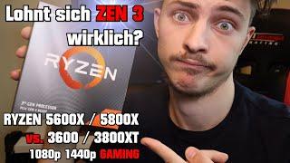 Lohnt sich Zen 3 wirklich?  RYZEN 5600 & 5800X vs. 3600 & 3800XT bei 1080p 1440p Gaming Benchmark