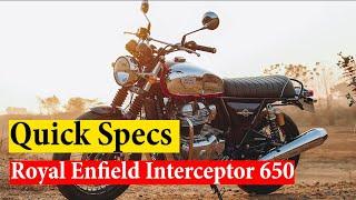 Royal Enfield Interceptor 650 | Quick Specs | 4k | The Bikers Joint