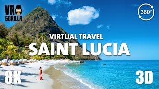 Virtual Travel - Saint Lucia, a Caribbean Island Nation (short) - 8K 360 3D