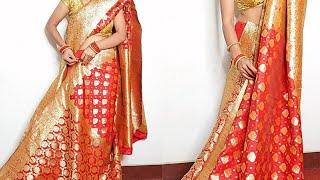 WEIRD TRICK To Get perfect PLEATS on HEAVY sari - How To Wear HEAVY Saree perfectly/ #priyastylz