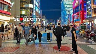 [Full Version] Downtown Seoul Hongdae & Yeonam-dong Cafe Street Evening Cityscape, South Korea, 4K