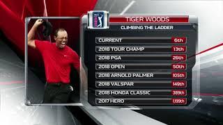 Tiger Woods official world golf ranking 2017 to 2019