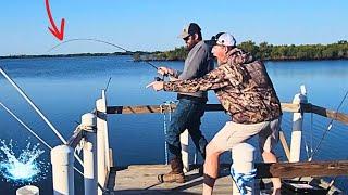 Eating Whatever We CATCH Fishing From an Old Dock!!