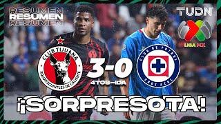 HIGHLIGHTS - Tijuana 3-0 Cruz Azul | Liga Mx -AP2024 - 4tos de Final - IDA | TUDN