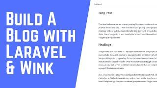 Building a Blog with Laravel & Wink [TUTORIAL]