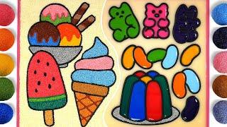 Drawing and Coloring - Ice cream Pencils | Gummy bear, HARIBO, Jelly Painting | Satisfying Video