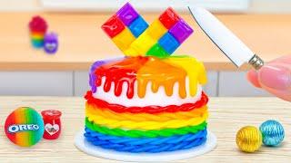 Amazing RAINBOW Oreon Cake Satisfying Miniature | Decorating Satisfying Tiny Cake