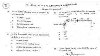 TANCET-2020 ELECTRICAL ENGINEERING QUESTION SOLUTION-TNEB/TRB EXAM PART I