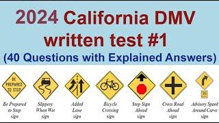 California DMV Written Test 2024 (40 Questions with Explained Answers) - CA DMV Written Test #1