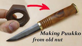 Making Knife from Hex nut (Bolt puukko)