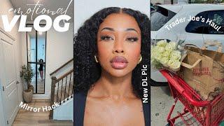 VLOG:WORKING THROUGH MY EMOTIONS, DIY WALMART MIRROR HACK,TRADER JOES HAUL &MORE