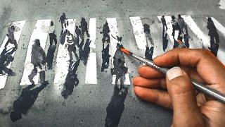 PERFECTION is a lie that DESTROYS Creativity / Watercolor Painting Tutorial (people on street)