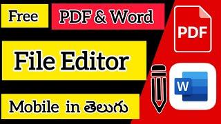 How To Edit PDF Document In Mobile In Telugu 2024 || How to edit pdf in online Telugu || #pdfeditor