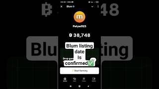 Blum airdrop listing date #blum  blumnew update #blum #shorts