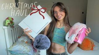 ASMR A super late Christmas haul (tapping, fabric scratching, whisper rambles)