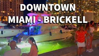 Downtown Miami to Brickell Walking Tour at night