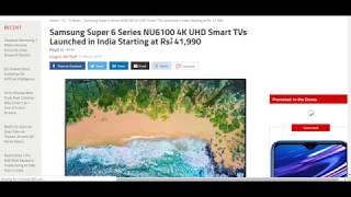 Samsung Super 6 Series NU6100 4K UHD Smart TVs Launched in India