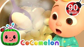 One Potato, Two Potatoes |  CoComelon Sing Along Songs  | Preschool Learning | Moonbug Tiny TV