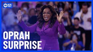 Oprah Winfrey Makes Surprise Speech At DNC | 10 News First