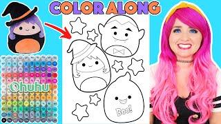 Color Squishmallows Halloween Witch, Ghost & Vampire Picture With Me | COLOR ALONG WITH KIMMI