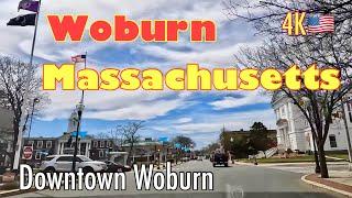 Woburn Massachusetts: Driving Through The Downtown Area .