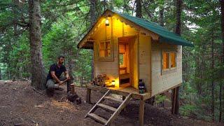 Building a Wood Cabin - Off-grid Viking House in the Forest