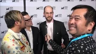 Daniel Kwan, Jonathan Wang and Daniel Scheinert Carpet Interview at the Asia Society SoCal Summit