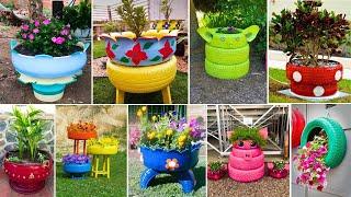 How to reuse and recycle old tires| tyre flower pot| Tyre Planter #reuse#recycle #tire#tyre#garden