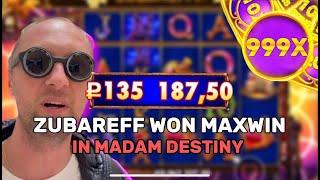 Russian streamer - ZUBAREFF won MAXWIN in MADAM DESTINY!