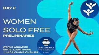 Women Solo Free Preliminaries | World Aquatics Artistic Swimming Junior Championships 2024