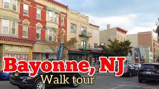 A walk tour in Bayonne, New Jersey, USA | Area around Downtown and northern Bergen Point