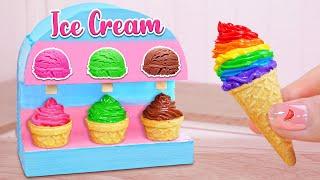 Rainbow Ice Cream  Fresh Miniature Ice Cream Machine Decorating | Mini Cakes Making Ice Cream Cone